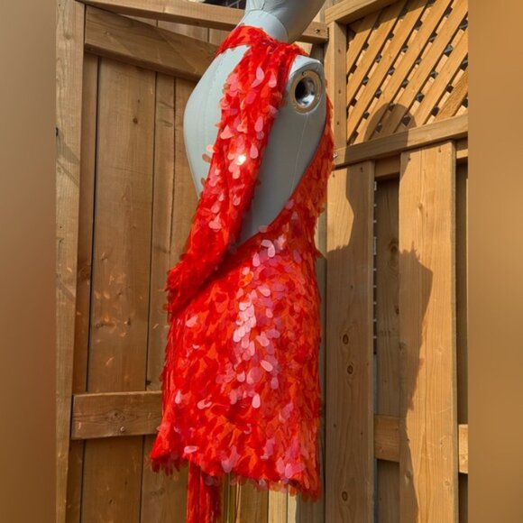 🆕 MISHA COLLECTION 🧿 NWOT Red Sapphire Sequins Mini Dress, Sz M - US 6 - Picture 8 of 16
